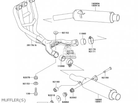 MUFFLER(S) - ZX600E10 NINJA ZX6 2002 USA CALIFORNIA CANADA