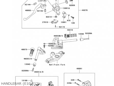 HANDLEBAR (E10-E12) - ZX600E10 NINJA ZX6 2002 USA CALIFORNIA CANADA