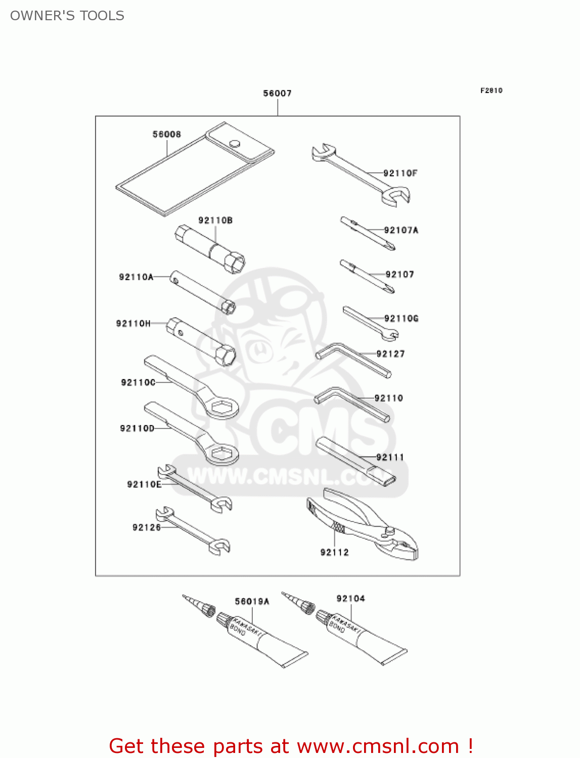 OWNER'S TOOLS ZX600E11 ZZR600 2003 USA CALIFORNIA CANADA