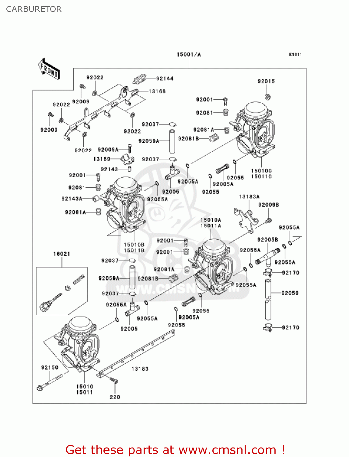 CARBURETOR ZX600E11 ZZR600 2003 USA CALIFORNIA CANADA