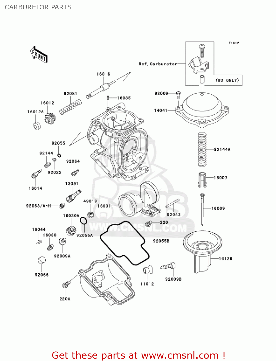 CARBURETOR PARTS ZX600E11 ZZR600 2003 USA CALIFORNIA CANADA