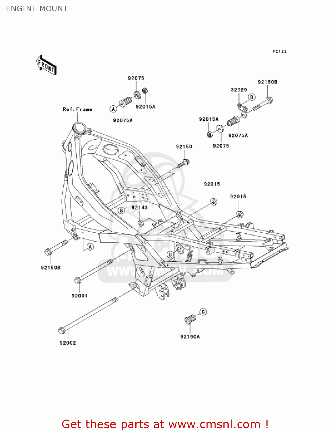 ENGINE MOUNT ZX600E11 ZZR600 2003 USA CALIFORNIA CANADA