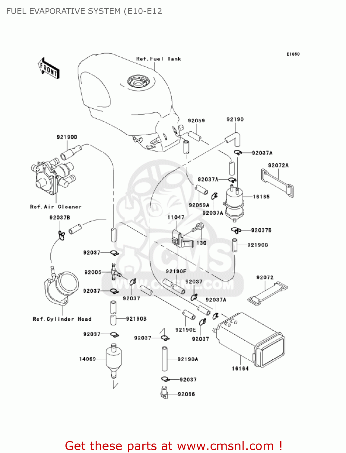 FUEL EVAPORATIVE SYSTEM (E10-E12 ZX600E11 ZZR600 2003 USA CALIFORNIA CANADA