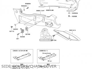 SIDE COVERS/CHAIN COVER - ZX600E11 ZZR600 2003 USA CALIFORNIA CANADA