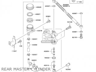 REAR MASTER CYLINDER - ZX600E11 ZZR600 2003 USA CALIFORNIA CANADA