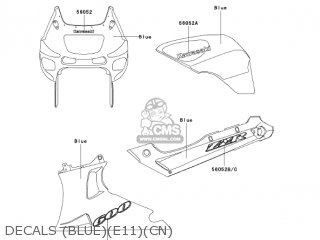 DECALS (BLUE)(E11)(CN) - ZX600E11 ZZR600 2003 USA CALIFORNIA CANADA