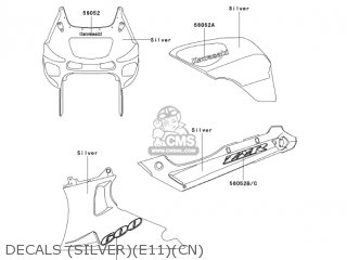 DECALS (SILVER)(E11)(CN) - ZX600E11 ZZR600 2003 USA CALIFORNIA CANADA