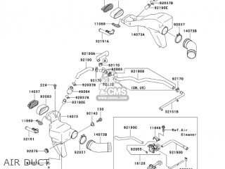 AIR DUCT - ZX600E11 ZZR600 2003 USA CALIFORNIA CANADA