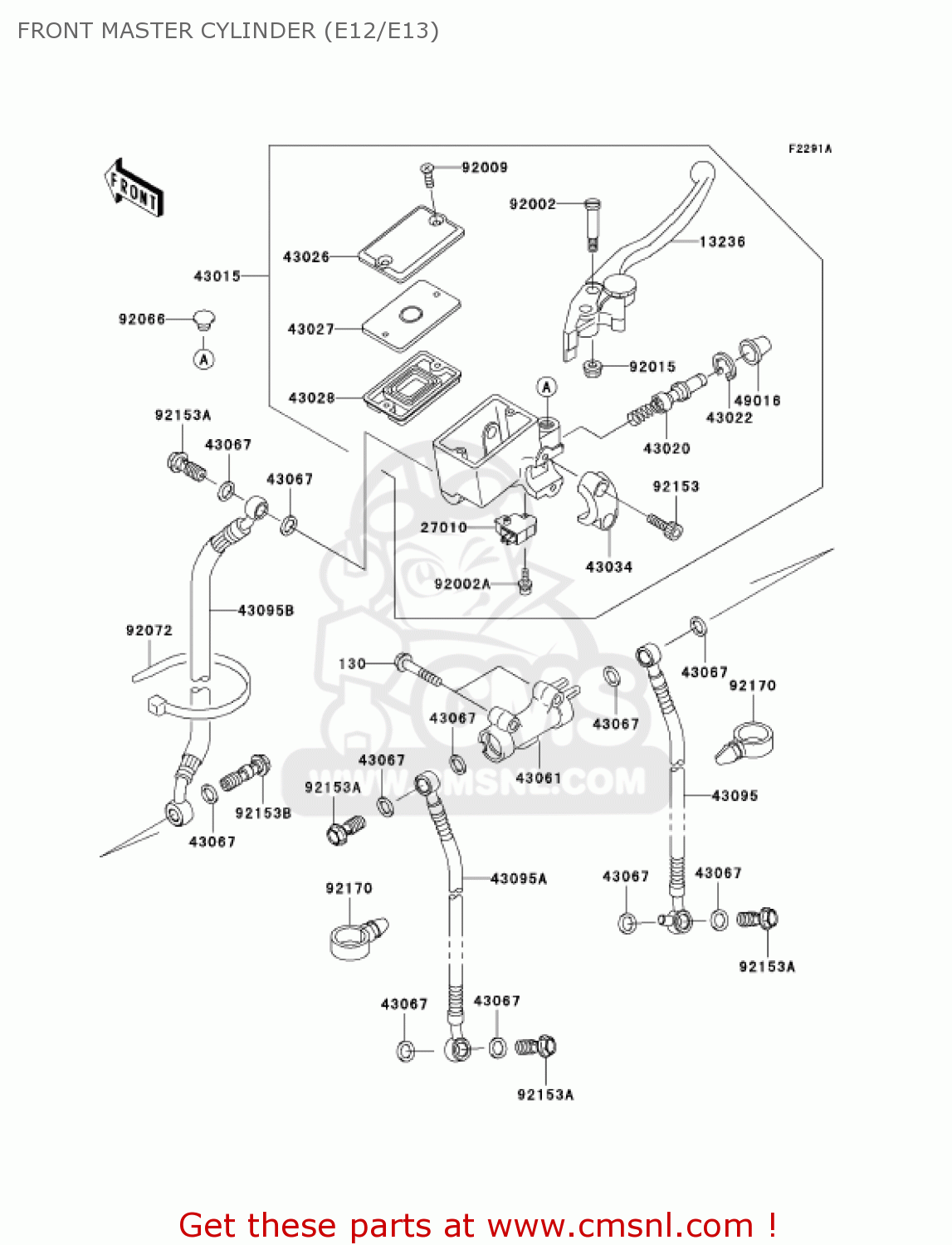 FRONT MASTER CYLINDER (E12/E13) ZX600E12 ZZR600 2004 USA CALIFORNIA CANADA