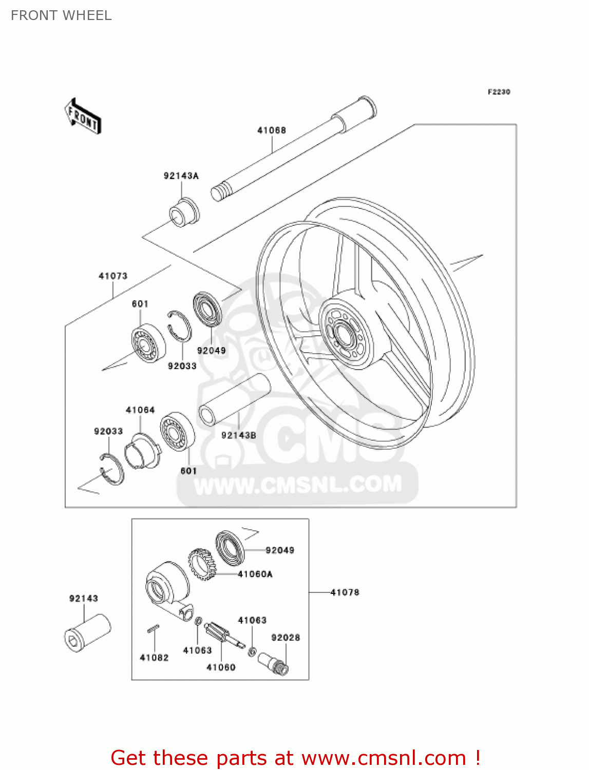 FRONT WHEEL ZX600E12 ZZR600 2004 USA CALIFORNIA CANADA