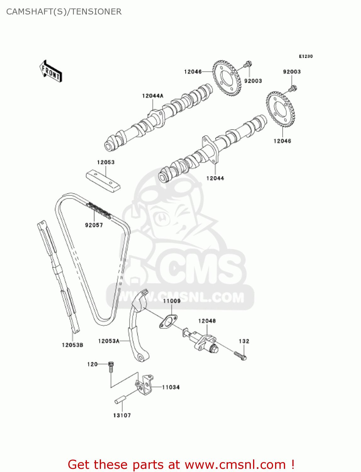 CAMSHAFT(S)/TENSIONER ZX600E12 ZZR600 2004 USA CALIFORNIA CANADA