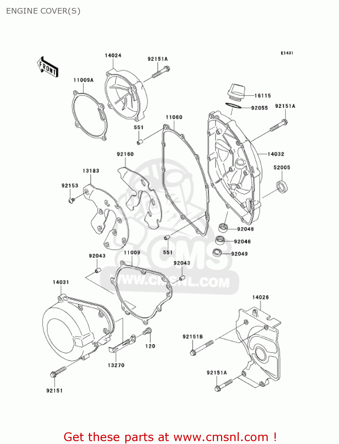 ENGINE COVER(S) ZX600E12 ZZR600 2004 USA CALIFORNIA CANADA