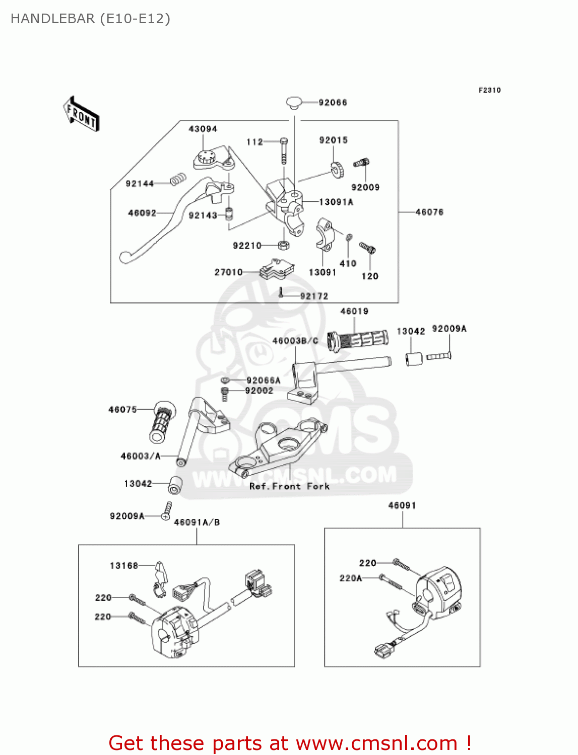 HANDLEBAR (E10-E12) ZX600E12 ZZR600 2004 USA CALIFORNIA CANADA