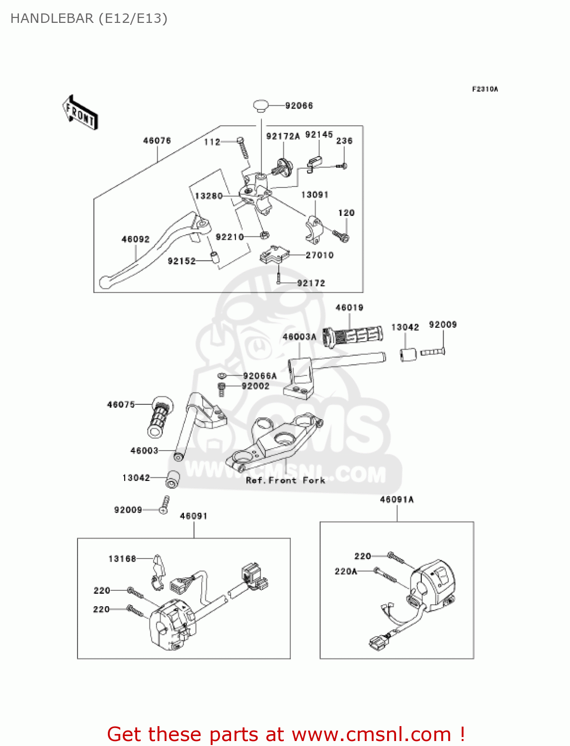 HANDLEBAR (E12/E13) ZX600E12 ZZR600 2004 USA CALIFORNIA CANADA