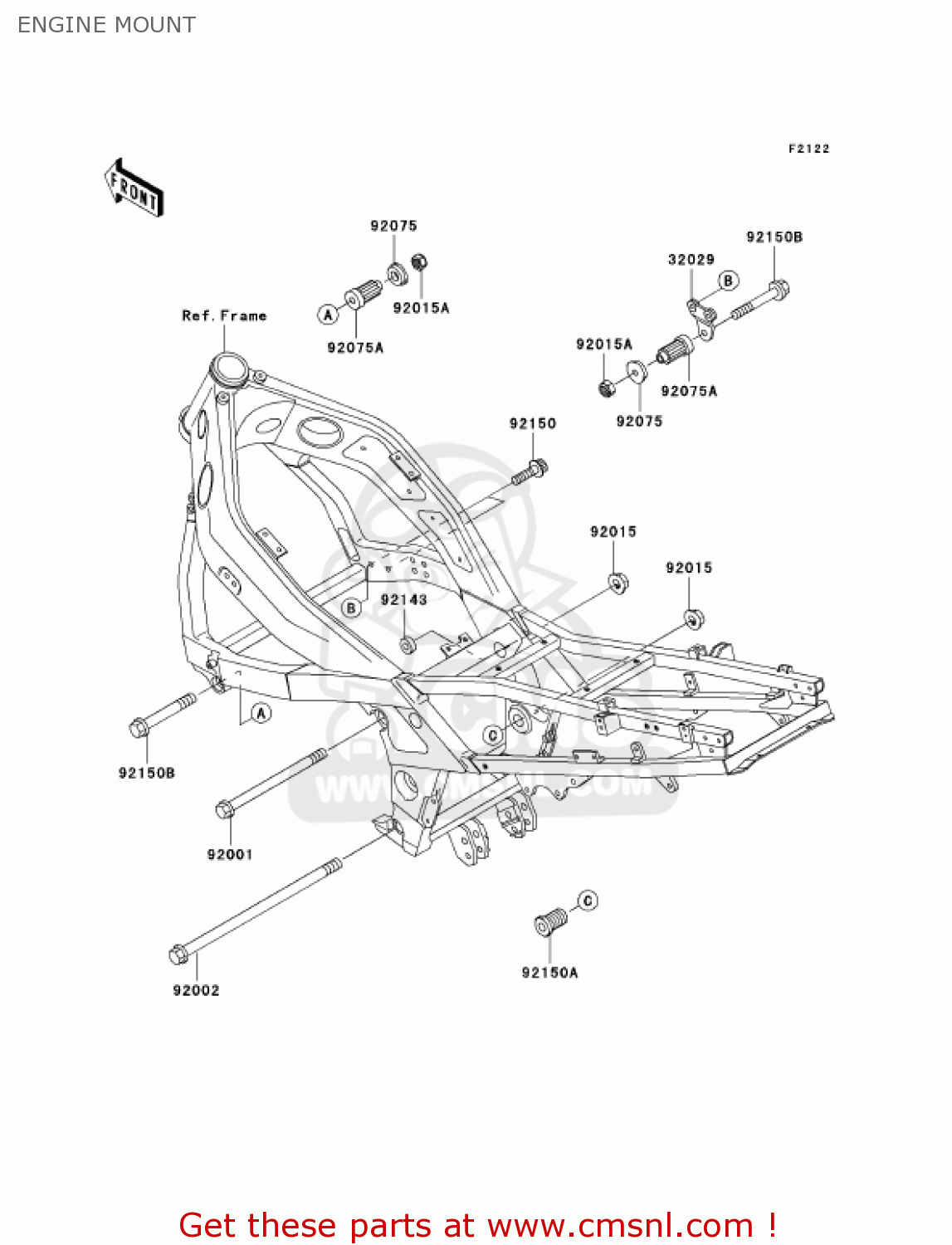 ENGINE MOUNT ZX600E12 ZZR600 2004 USA CALIFORNIA CANADA