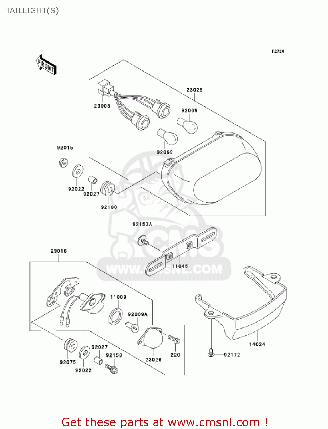 TAILLIGHT(S) ZX600E12 ZZR600 2004 USA CALIFORNIA CANADA