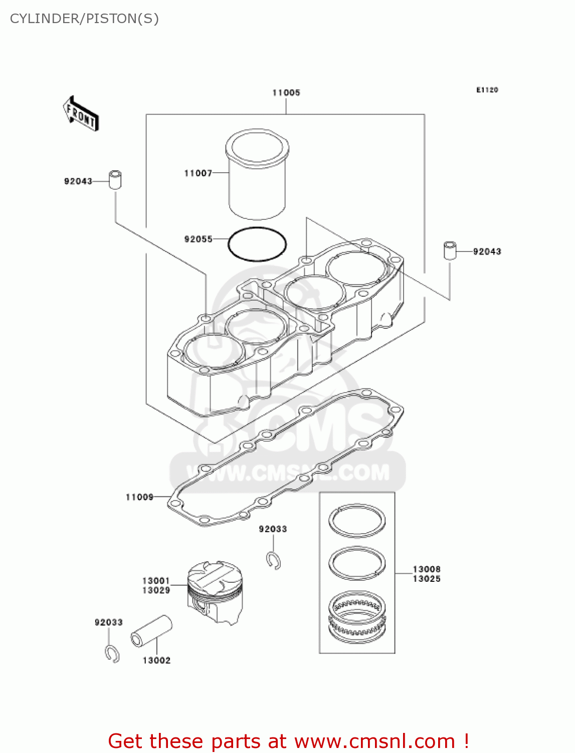 CYLINDER/PISTON(S) ZX600E12 ZZR600 2004 USA CALIFORNIA CANADA