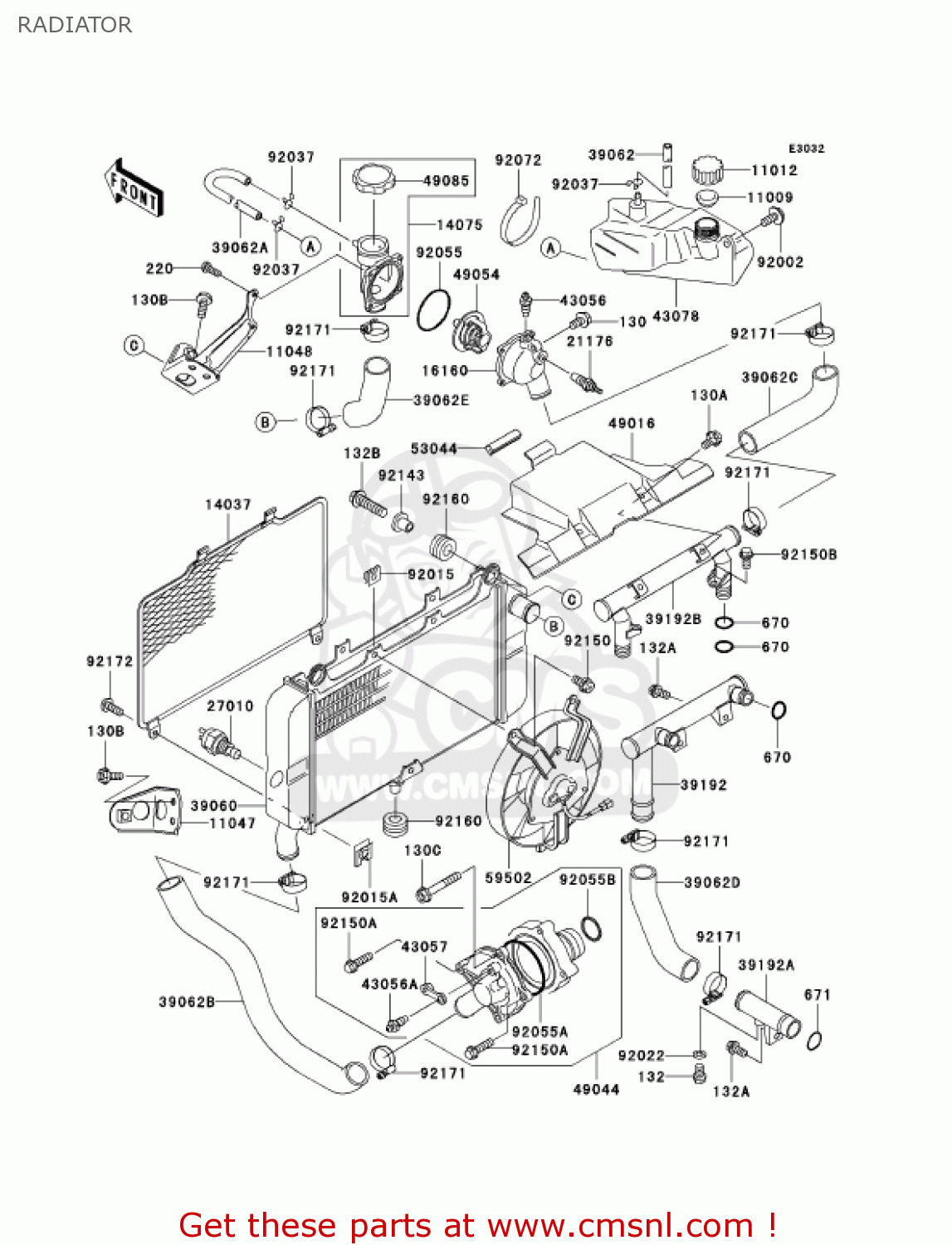 RADIATOR ZX600E12 ZZR600 2004 USA CALIFORNIA CANADA