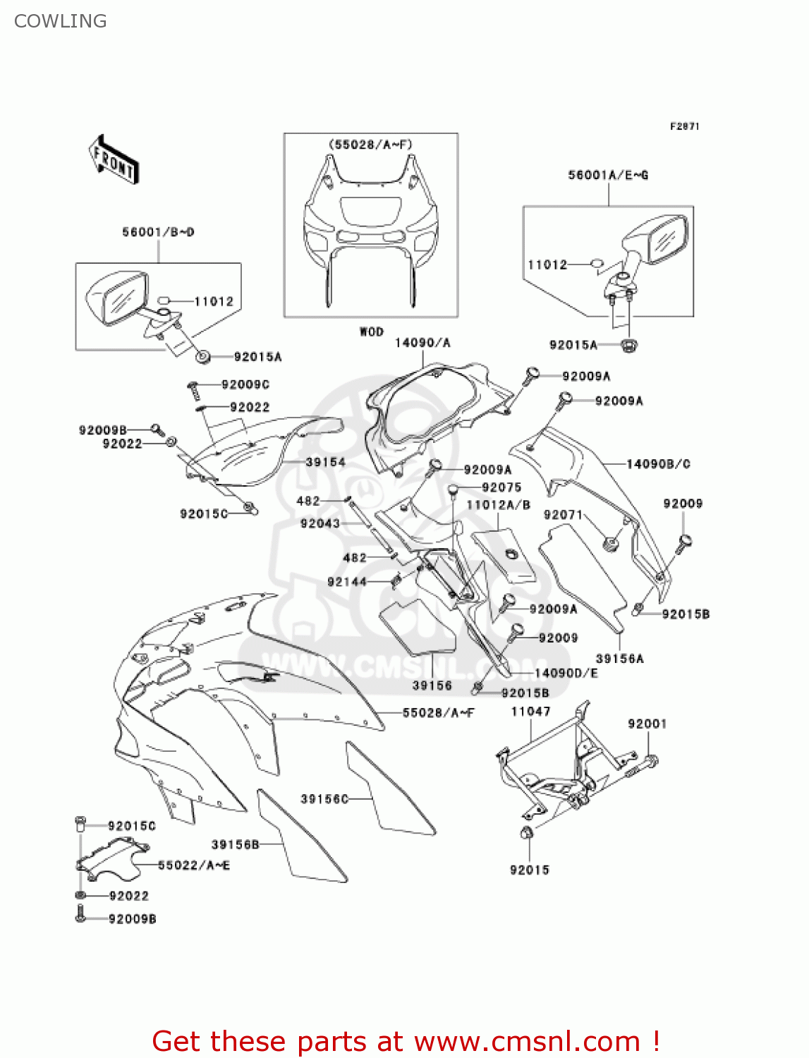 COWLING ZX600E12 ZZR600 2004 USA CALIFORNIA CANADA