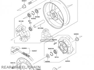 REAR WHEEL/CHAIN - ZX600E12 ZZR600 2004 USA CALIFORNIA CANADA