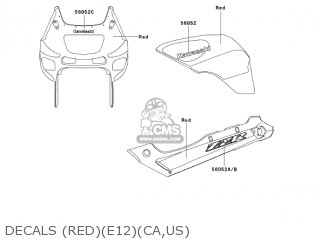 DECALS (RED)(E12)(CA,US) - ZX600E12 ZZR600 2004 USA CALIFORNIA CANADA