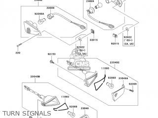 TURN SIGNALS - ZX600E12 ZZR600 2004 USA CALIFORNIA CANADA