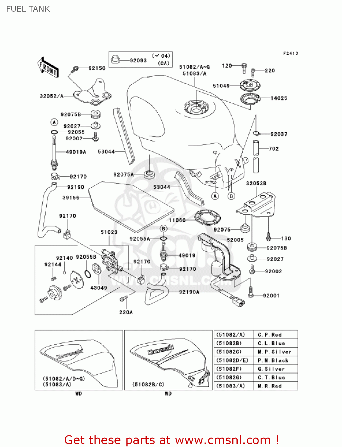 FUEL TANK ZX600E13 CANADA 2005