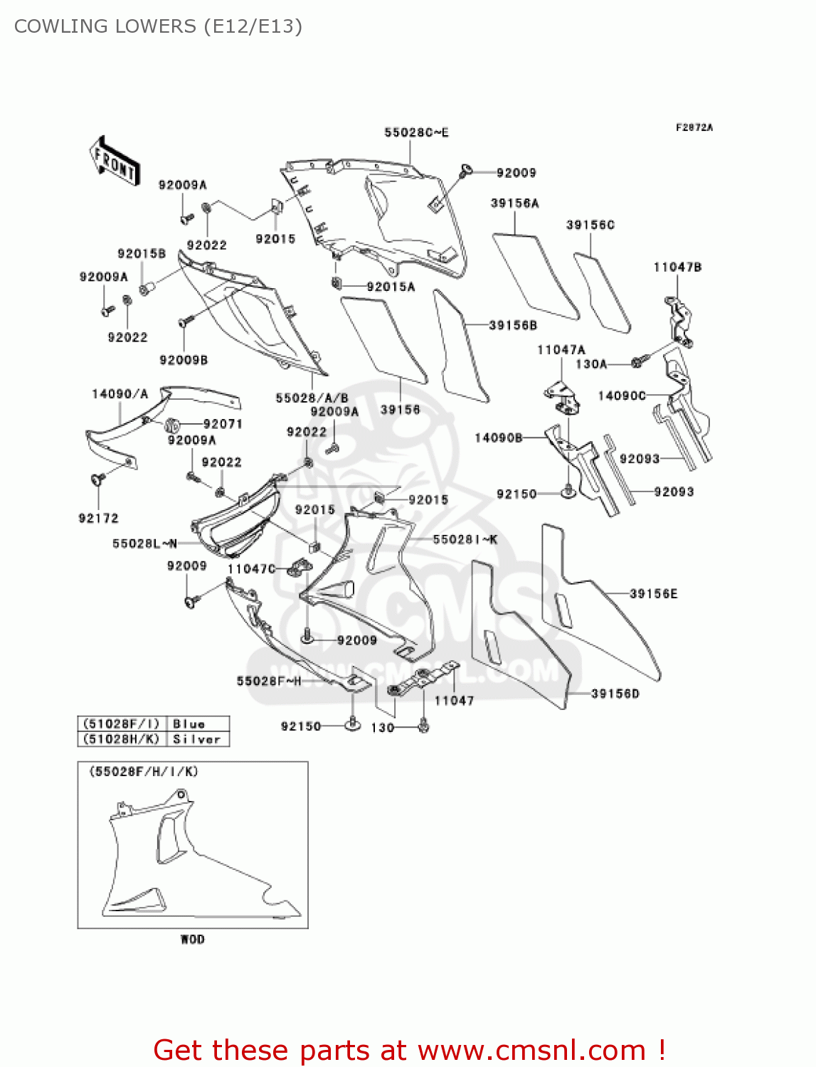 COWLING LOWERS (E12/E13) ZX600E13 CANADA 2005