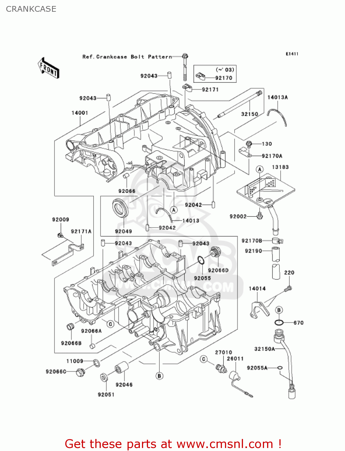 CRANKCASE ZX600E13 CANADA 2005
