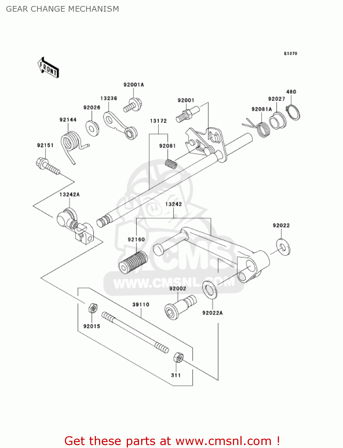 GEAR CHANGE MECHANISM ZX600E13 CANADA 2005
