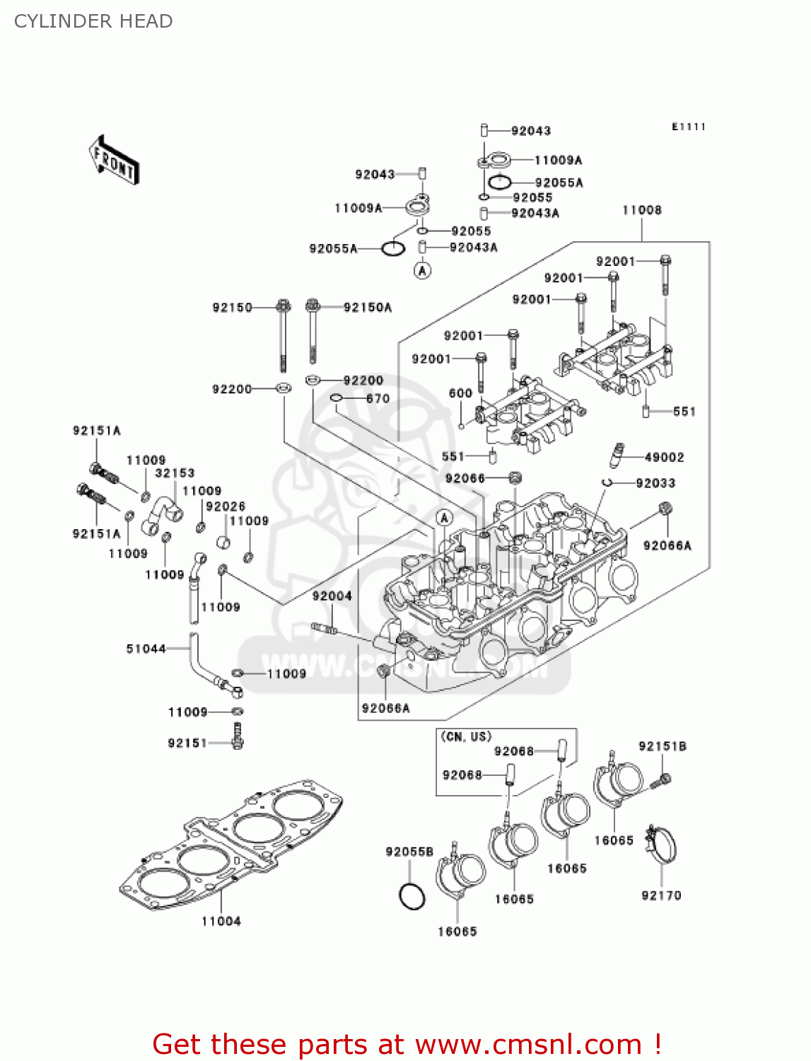 CYLINDER HEAD ZX600E13 CANADA 2005