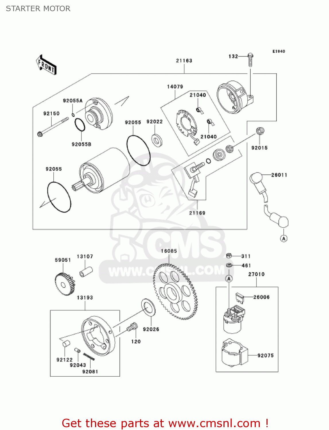 STARTER MOTOR ZX600E13 CANADA 2005