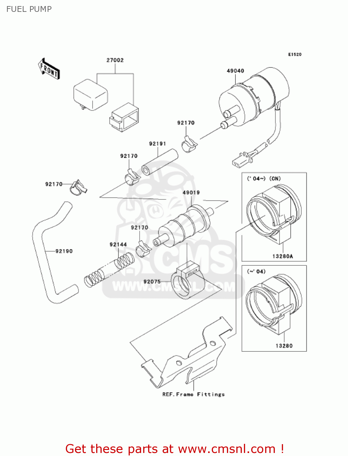 FUEL PUMP ZX600E13 CANADA 2005