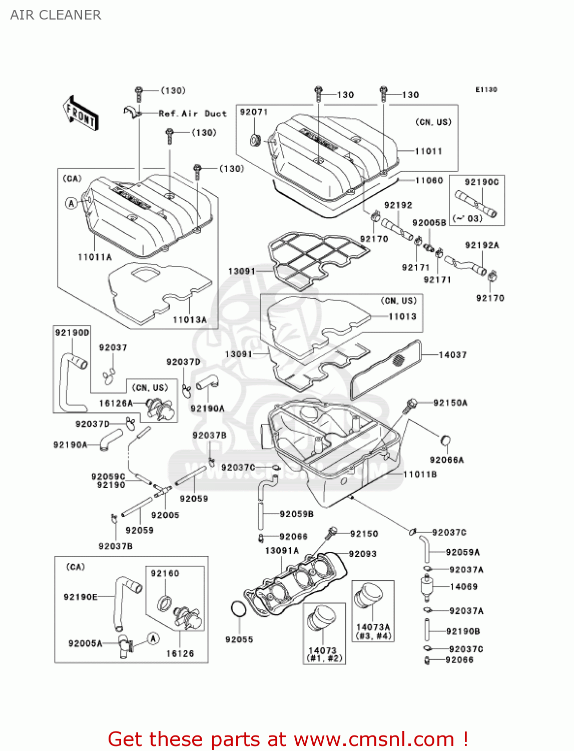 AIR CLEANER ZX600E13 CANADA 2005