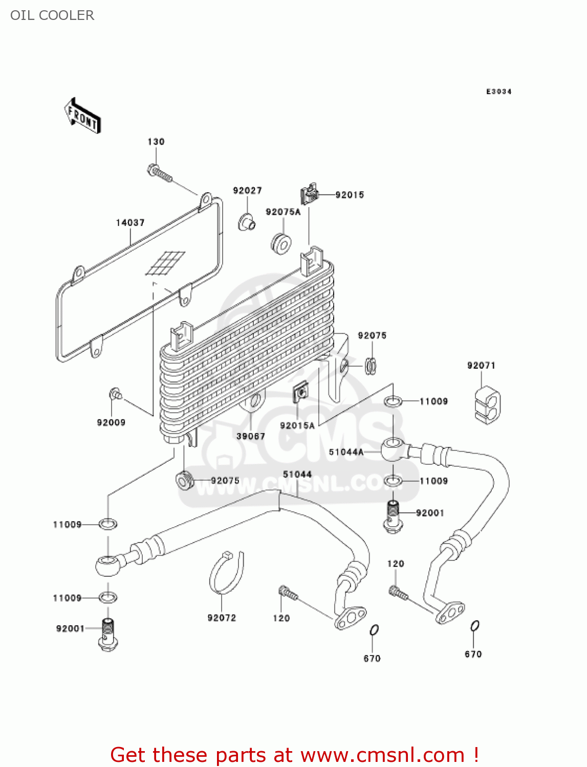 OIL COOLER ZX600E13 CANADA 2005