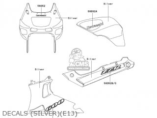 DECALS (SILVER)(E13) - ZX600E13 CANADA 2005
