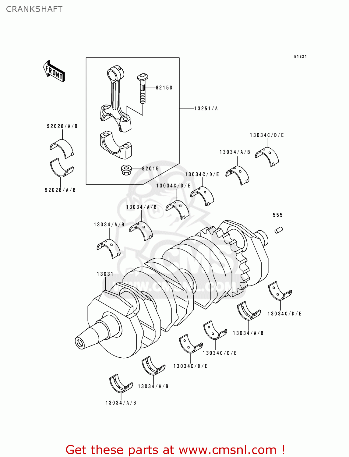 CRANKSHAFT ZX600E2 NINJA ZX6 1994 USA CALIFORNIA CANADA