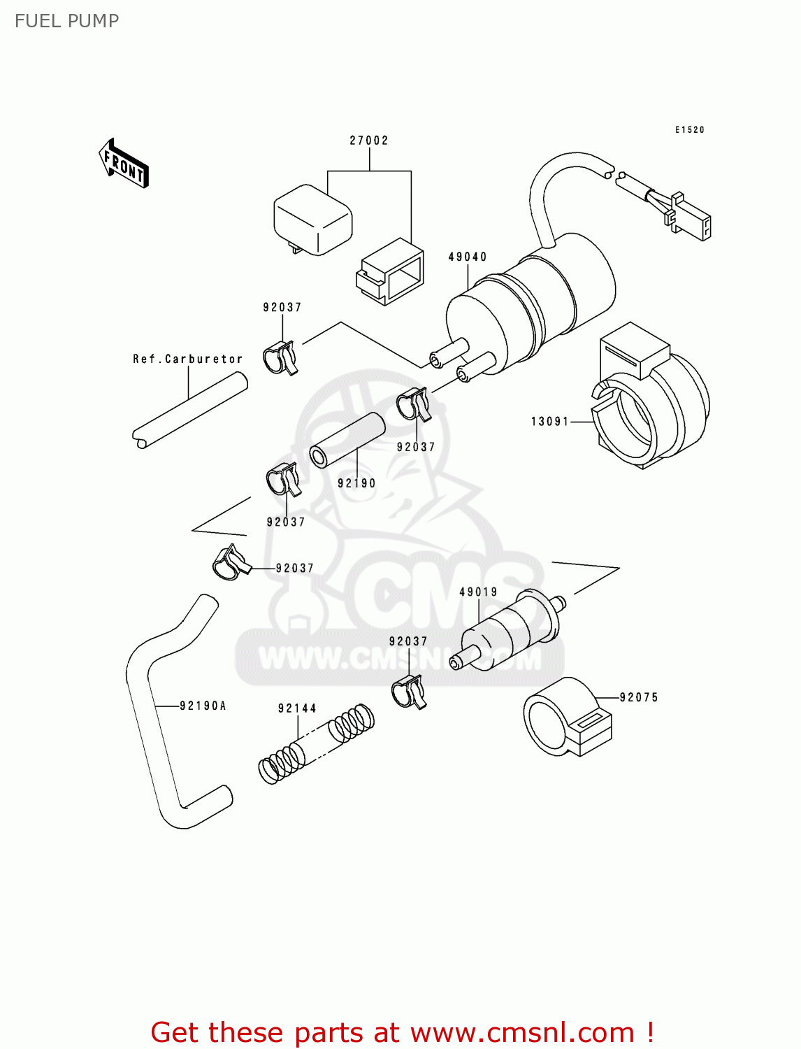 FUEL PUMP ZX600E2 NINJA ZX6 1994 USA CALIFORNIA CANADA
