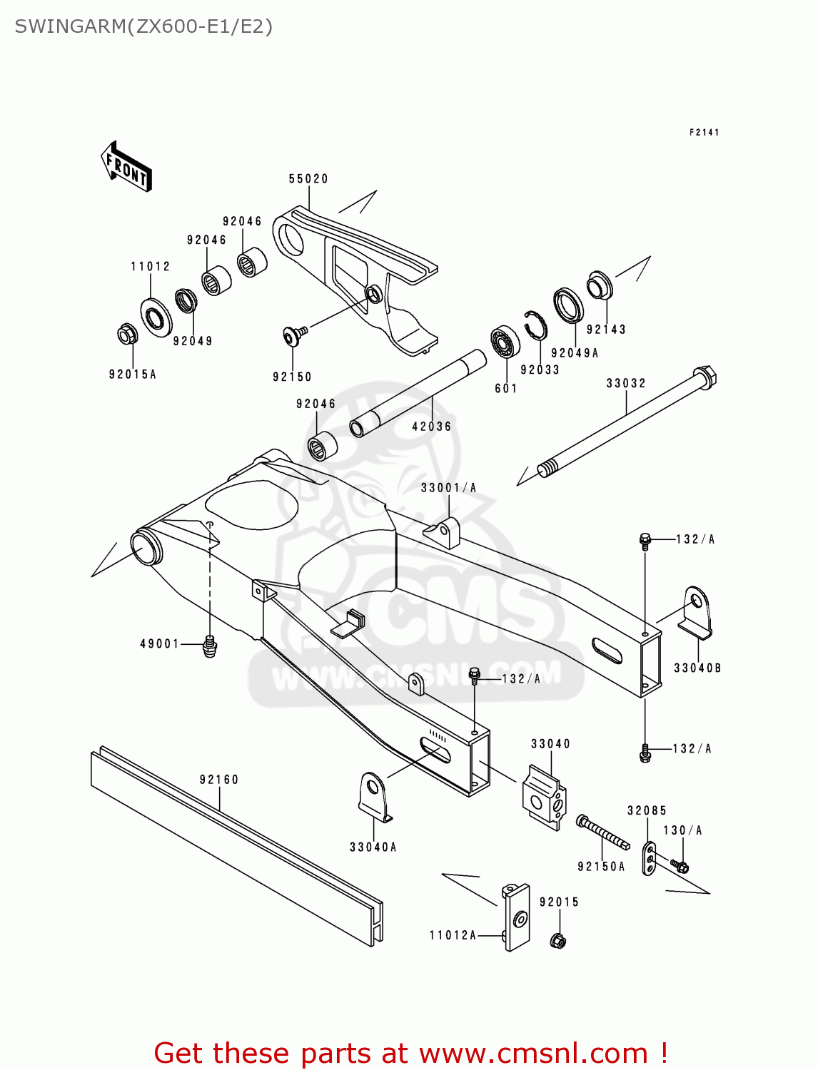 SWINGARM(ZX600-E1/E2) ZX600E2 NINJA ZX6 1994 USA CALIFORNIA CANADA