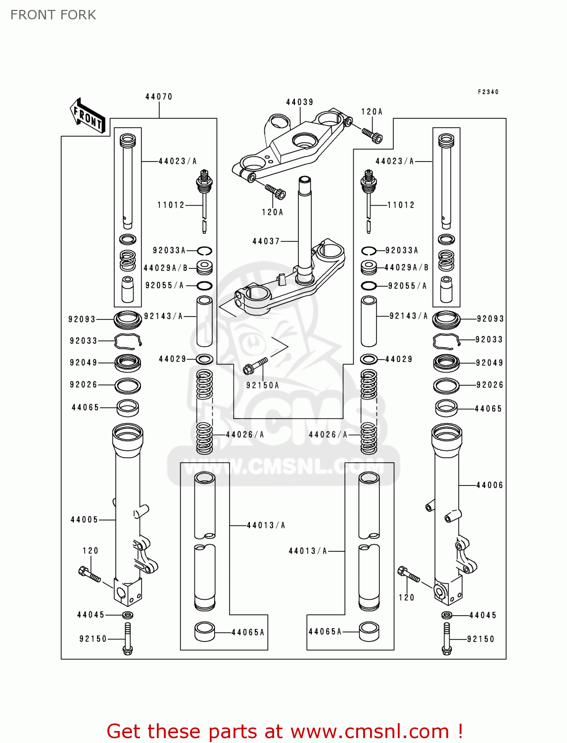 FRONT FORK ZX600E2 NINJA ZX6 1994 USA CALIFORNIA CANADA