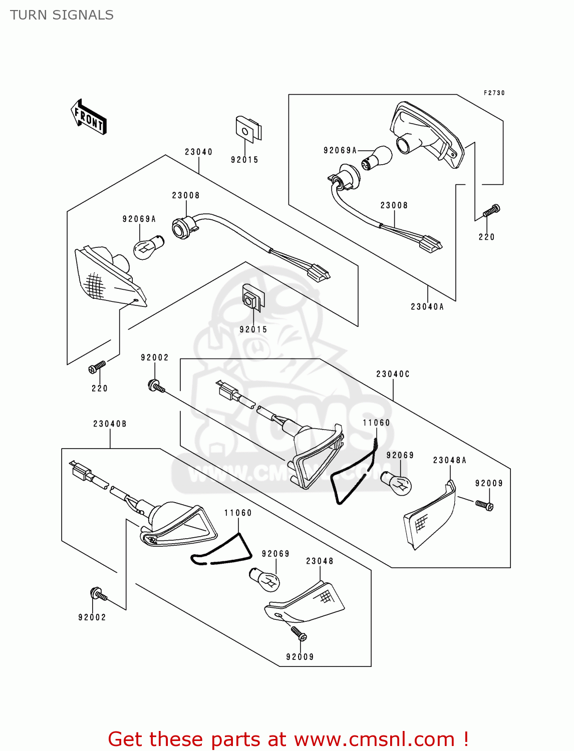 TURN SIGNALS ZX600E2 NINJA ZX6 1994 USA CALIFORNIA CANADA