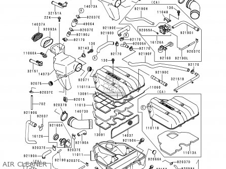 AIR CLEANER - ZX600E2 NINJA ZX6 1994 USA CALIFORNIA CANADA