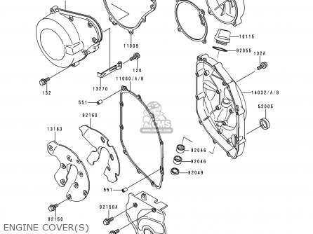 ENGINE COVER(S) - ZX600E2 NINJA ZX6 1994 USA CALIFORNIA CANADA