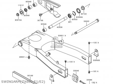 SWINGARM(ZX600-E1/E2) - ZX600E2 NINJA ZX6 1994 USA CALIFORNIA CANADA