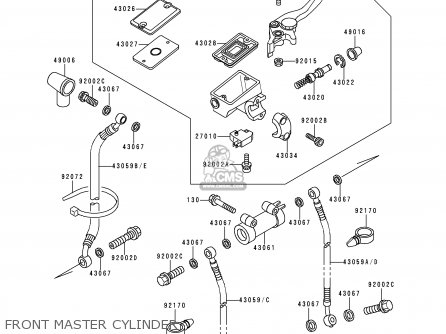 FRONT MASTER CYLINDER - ZX600E2 NINJA ZX6 1994 USA CALIFORNIA CANADA