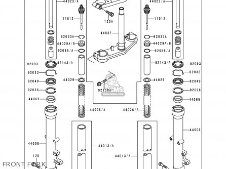 FRONT FORK - ZX600E2 NINJA ZX6 1994 USA CALIFORNIA CANADA