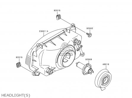HEADLIGHT(S) - ZX600E2 NINJA ZX6 1994 USA CALIFORNIA CANADA