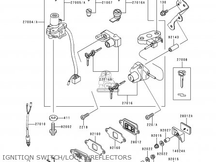 IGNITION SWITCH/LOCKS/REFLECTORS - ZX600E2 NINJA ZX6 1994 USA CALIFORNIA CANADA