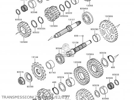TRANSMISSION(ZX600-E1/E2/E3) - ZX600E2 ZZR600 1994 EUROPE UK FR NL AR FG GR IT NR SD SP ST