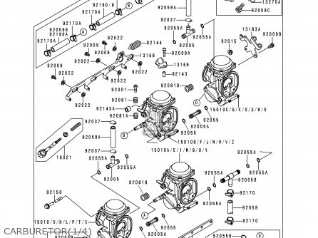 CARBURETOR(1/4) - ZX600E2 ZZR600 1994 EUROPE UK FR NL AR FG GR IT NR SD SP ST